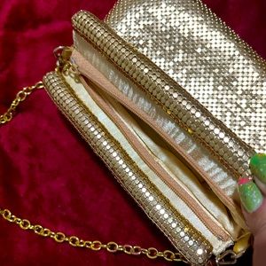 Golden purse vintage style dazzling classy formal or dress purse with chain